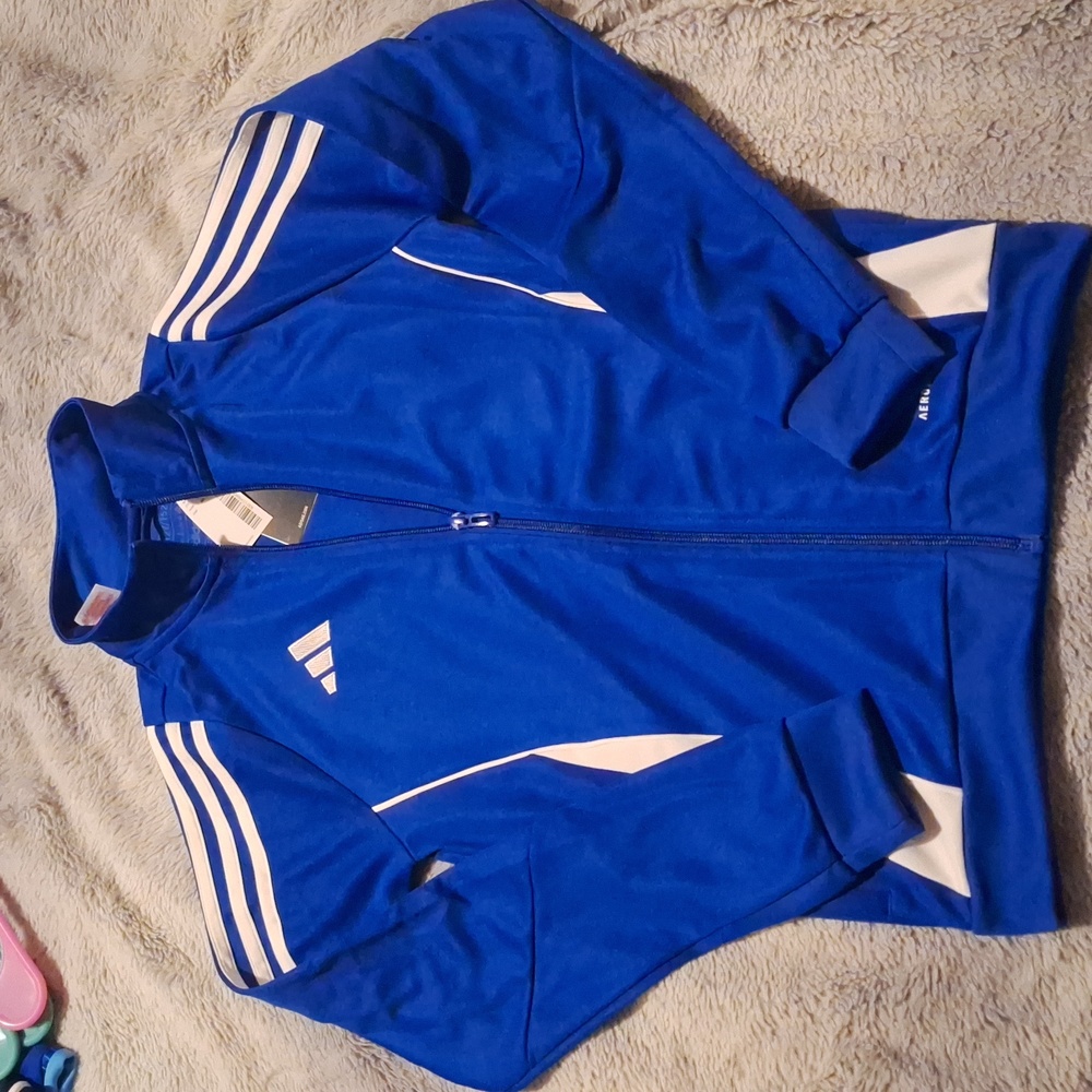 Adidas Full Zip Sports Performance Tri-Top Jacket (blue)